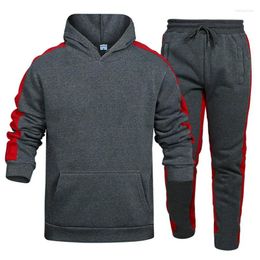 Men's Tracksuits Spring Autumn Mens Tracksuit Hooded Sweatshirts Jogger Pants 2 Pcs Suit High Quality Gym Outfits Casual Sports Hoodies Set