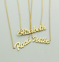 Handmade vintage Custom Script Name Necklace Women Girls Gift Customise Nameplate Initials Letter Necklaces Jewelry8152703