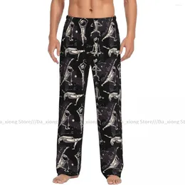 Men's Sleepwear Mens Casual Pyjama Long Pant Loose Elastic Waistband In A Yoga Poses Space Cosy Home Lounge Pants