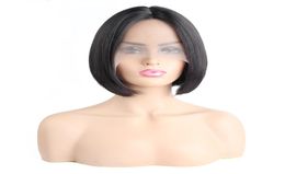 Indian Hair Straight Short Wig Fashion T Lace Bob Wigs Peruvian Human Hair T Lace Front Wigs Brazilian Human Hair Wigs7551047