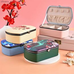 Accessories Packaging Organisers Highend Jewellery Box for Travel Ring Earrings Pendant Necklace Storage Display Case PU Leather Portable Jewellery Y240423 3CO1