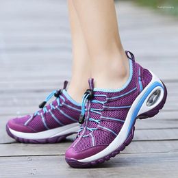 Fitness Shoes LaSiTing Platform Sneakers Women 2024 Casual Fashion Breathable Walking Mesh Lace Up Flat Plus Size35-40