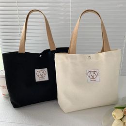 Totes Canvas Women Tote Bags 2024 Cartoon Small Lunch Bag Cotton Cloth Girl Student Food Picnic Travel Female Handbags Purses