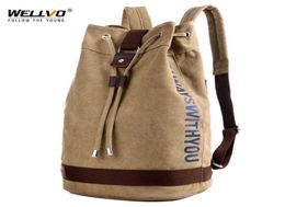 Canvas Backpack Men Large Laptop Back Pack Men039s Travel Bags Bucket Rucksack Bookbag Sport Bagpack Big Packing Cubes X2141C 25291060