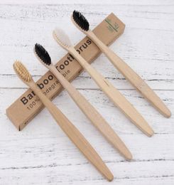 MOQ 20pcs Natural Pure Bamboo Toothbrush Portable Soft Hair Tooth Brush Eco Friendly Brushes Oral Cleaning Care Tools5113607