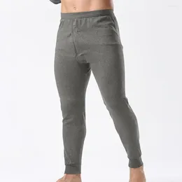 Men's Pants Winter Warm Underwear Cotton Leggings Tight Male Long Grey Thermal Bottoms For Men