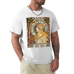 Men's Polos Vintage Gypsy Astrology Poster | Alphonse Mucha T-Shirt Plus Sizes Quick Drying Clothes Cotton