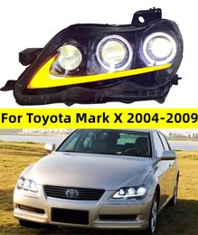 Car Light Assembly for Toyota Mark X 2004-2009 Reiz LED Head Lights DRL Dynamic Turn Signal Projector Lens