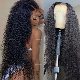 30 Inch Long 13X4 Deep Wave Front Wigs Loose Water Curly Synthetic Lace Frontal Closure Hair Wig For Women 250 Density al