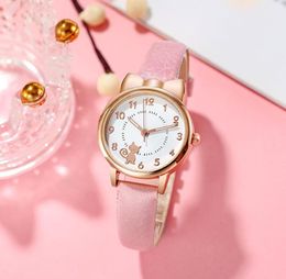 Wristwatches Kids Children Watch Cat Multicolor Quartz Watches Clocks For Girls Clock WristWatch Rosette Colorful8819116