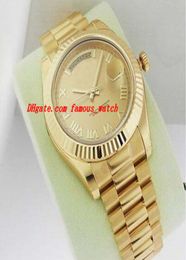 Luxury Watches Brand New Yellow Gold II 41mm 218238 Champagne Roman Dial Automatic Mens Sports Watch Men039s Wrist Watches8588199