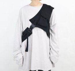 Waist Bags Harajuku Rock One Shoulder Cool Vest For Men Women Streetwear Tactical Light Detachable Accessory BlackWaist1319458