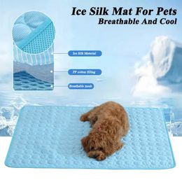 Dog Cooling Mat Summer Pad Pet Bed for Dogs Cat Blanket Sofa Breathable Washable Supplies Accessories 240426