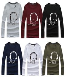 Brand Logo fashion Mens t shirt 2019 Spring Autumn Slim longsleeve Fitted Tshirts male Tops Long Sleeve tees3294508