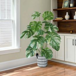 65100cm Monstera Plant Plastic Leaf Small fake plant Potted Ornamental indoor Artificial Plant for Home Decor Office 240408