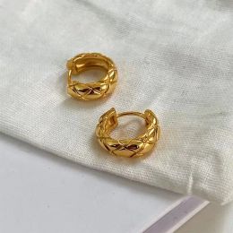 Stud Earrings Designer For Women 18K Gold Plated Metallic Stud Diamond Wave Letter C Vintage Earrings Buckle With Box To Party Jewellery