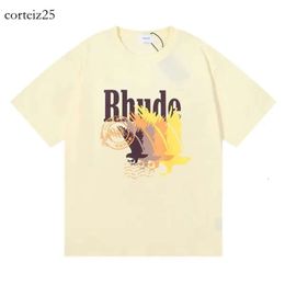 Mens T Shirt Rhude Brand Shirt Designer Shirt Pure Cotton Tees Street Fashion Casual Couple Matching Rhude Short Sleeves High-Quality Rh 5435