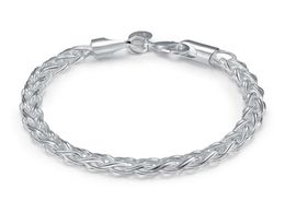 Torsional Bracelet sterling silver plated bracelet New arrival fashion men and women 925 silver bracelet SPB0701216338