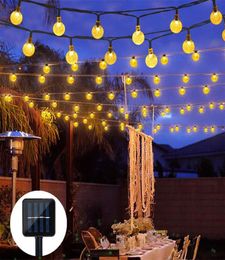 5M 10M Solar Lamp Crystal Ball Globe Waterproof LED Solar String Light Bulb Garden Christmas Decor Outdoor Solar Light Garland Y205160489