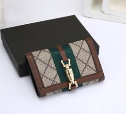 Luxury Mens Wallet Stripe Designer Purse For Women Jackie 1961 Mini Card Holder High Quality Coin Purses1589155