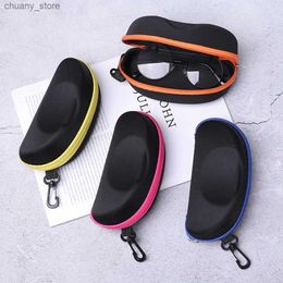 Sunglasses Cases 1PC Portable Carabiner EVA Eye Glasses Sunglasses Hard Case Zipper Eyeglasses Protector Box Holder Eyewear Accessories Y240416