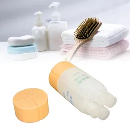 Storage Bottles 4 In 1 Travel Shampoo Dispenser Orange Strong Plastic Small Light Portable Shower Bottle For Lotion Toiletries Soap