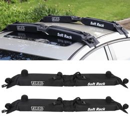 2pcs Foldable Car Roof Racks Wide Surfboard Longboard Soft Racks Roof Pads Straps Luggage Rack Carry Load 60kg Baggage 240410