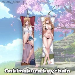 Keychains Lanyards 4x12cmanime My Dress-Up Darling Dakimakura Keychain Sexig Kitagawa Marin Mini Key Chain Hanging Ornament Telefon Söt gåva Y240417