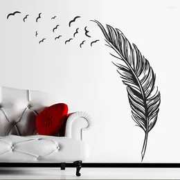 Wall Stickers Birds Feather Home Decor Living Room 3d Art Wallpapers Prints Poster Decoration Accessories Aesthetic