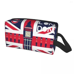 Cosmetic Bags Vintage British Flag With London Symbol Bag Fashion Big Capacity Union Jack Makeup Case Beauty Storage Toiletry