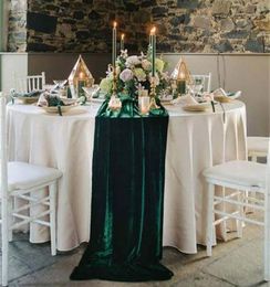 RU114A Wedding Birthday Party decoration dark green burgundy champagne ivory pink velvet table runner 2208105951046