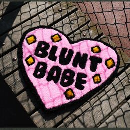 LAKEA Blunt Babe Tufting Rug 100% Handmade Pink Heart Shape Tufted Rug Bathmat Bedroom Carpet Cloakroom Mat Floor Pad Home Decor 240417