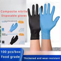 Disposable Gloves 100pcs Nitrile Rubber Latex-free Laboratory Work Thickened Pet Care Paint Kitchen High Elasticity