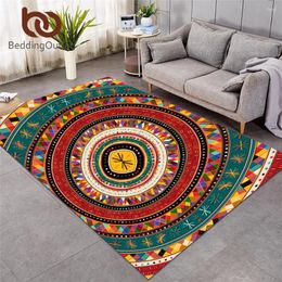 Carpets BeddingOutlet Aztec Carpet Large For Living Room African Floor Mat Folkloric Tribe Circles Decorative Rugs Ethnic Colourful Tapis