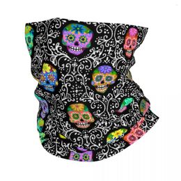 Scarves Sugar Skull Bandana Neck Gaiter Printed Face Balaclavas Wrap Scarf Multi-use Cycling Hiking For Men Women Adult Winter