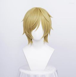 Synthetic Wigs Anime One Piece Cosplay Sanji Wig Short Straight Light Golden Heat Resistant Hair Cap Kend228442281