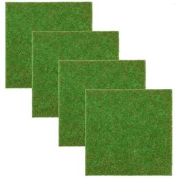 Carpets 4 Pcs Fairy Gardens Miniature Grass Artificial Brick The Colour Green House Decoration Lifelike