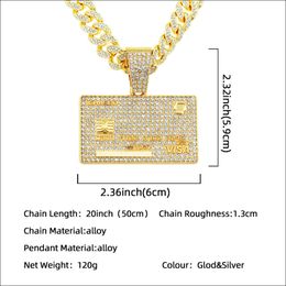 designer necklace Personalized mens hip-hop accessories with full diamond hang tags Cuban chains necklaces necklaces