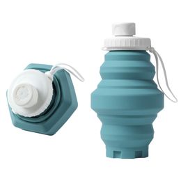 New round cap pagoda cup sports water bottle silicone folding water cup outdoor portable telescopic cup food grade silicone milk bottle