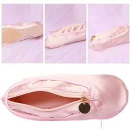 Cosmetic Bags Ballet Shoe Personalized Makeup Bag Pink Travel Soft Portable Pouch Creative For Dancers And Lovers