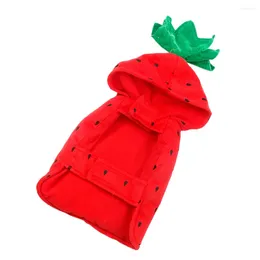 Cat Costumes 1pc Red Hoodie Festival Costume Strawberry Design Puppy Apparel Party