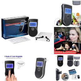 New 2023 NEW AT-818 Professional Police Digital Breath Alcohol Tester Breathalyzer Analyzer Detector Practical AT818