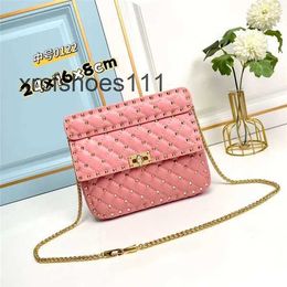 Womens Crossbody Designer Lock Chain Bag Shoulder Bags Rivet Buckle Star Valenn Stud Style One Sheepskin Small High-quality Square Casual 3HP2