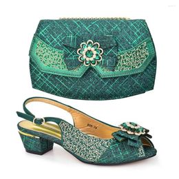 Dress Shoes Doershow Nice African And Bag Matching Set With Green Selling Women Italian For Wedding HAD1-5