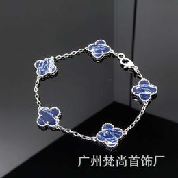 Top Design Vancleff New Peter Stone Five Flower Bracelet Womens Thick Plated 18K Gold bracelets Seiko 1: 1