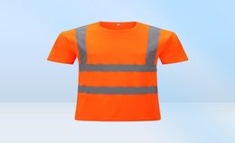 Men039s TShirts Reflective Safety Short Sleeve TShirt High Visibility Road Work Tee Top Hi Vis Workwear4141291