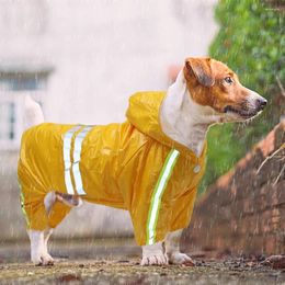 Dog Apparel Fashion Raincoat Reflective Waterproof Pets Clothes Husky Golden Retriever Rain Cloak Small Big Costumes Coat