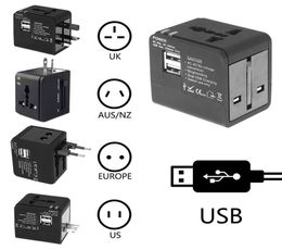 International Travel Adapter Universal Power Adapters Plug Converter Worldwide All in One with 2 USB Ports Perfect for US EU UK AU9163458