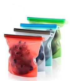 Reusable Grocery Silicone Food Bags Fresh Lunch Bag Sandwich Snack Liquid zer Bags Airtight Seal vegetable fruit Storage Bags 2922791