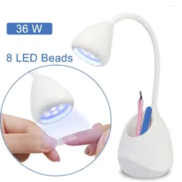 Nail Dryers Portable Dryer Fast Drying Lamp For Manicure UV Led Nails Storage Pen Holder Curing All Gel Polish 36W